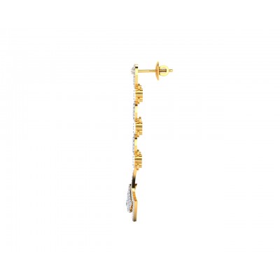 Rosa Long diamond dangle earrings in gold